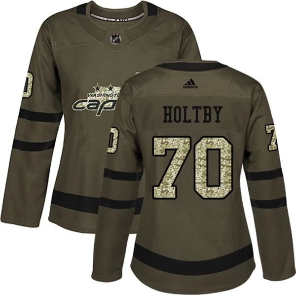 Damen Washington Capitals Trikot Braden Holtby 70 Camo Grün Authentic